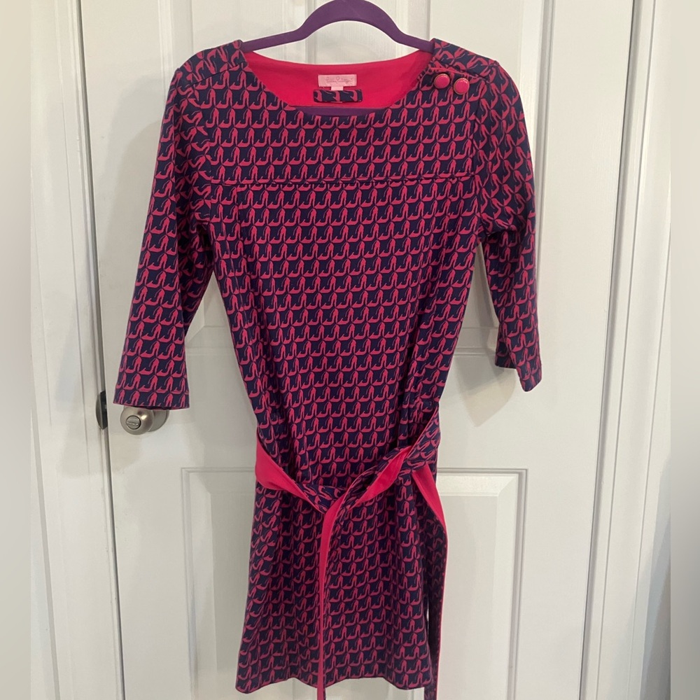 Lily Pulitzer pink and navy dress